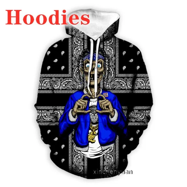 Winter Bandana 3D Printed Hoodies for Men Clothing Casual Fashion Pullover Sweatshirt Hoodie Streetwear Comfortable Tops Autumn