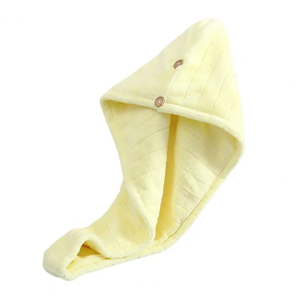 Quick Dry Hair Turban Microfiber Hair Towel Wrap Coral Fleece Hair Towel Wrap with Button Quick Dry Super Absorbent for Long