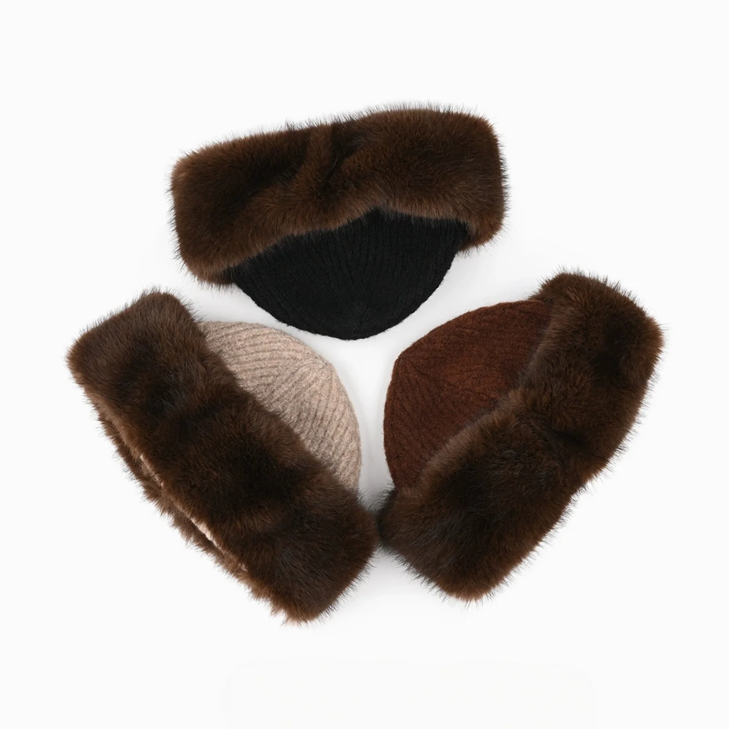 Fuzzy Knit Beanie for Men and Women—Warm and Cold-Resistant Fall/Winter Hat, Pull-Over Style, Mongolian-Style Wool Beanie
