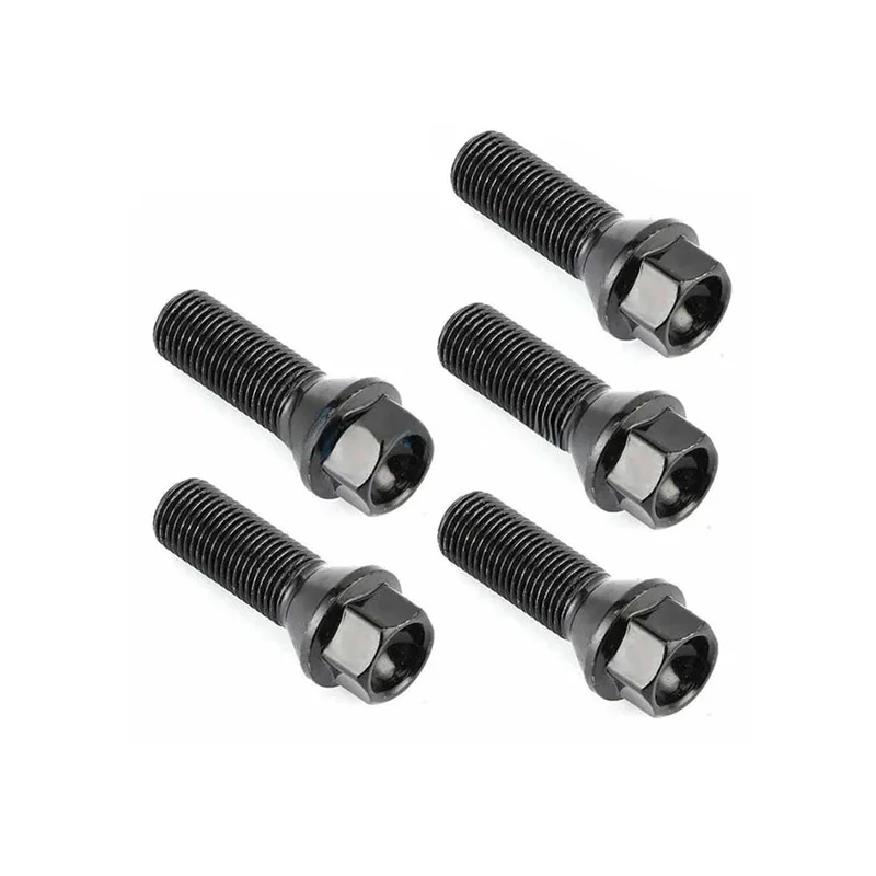

20pcs M14×1.5 Wheel Black Lugs Bolts Nuts 36136781152 36136758730 36136754067 For BMW X3 E83 7 Series E65 E66