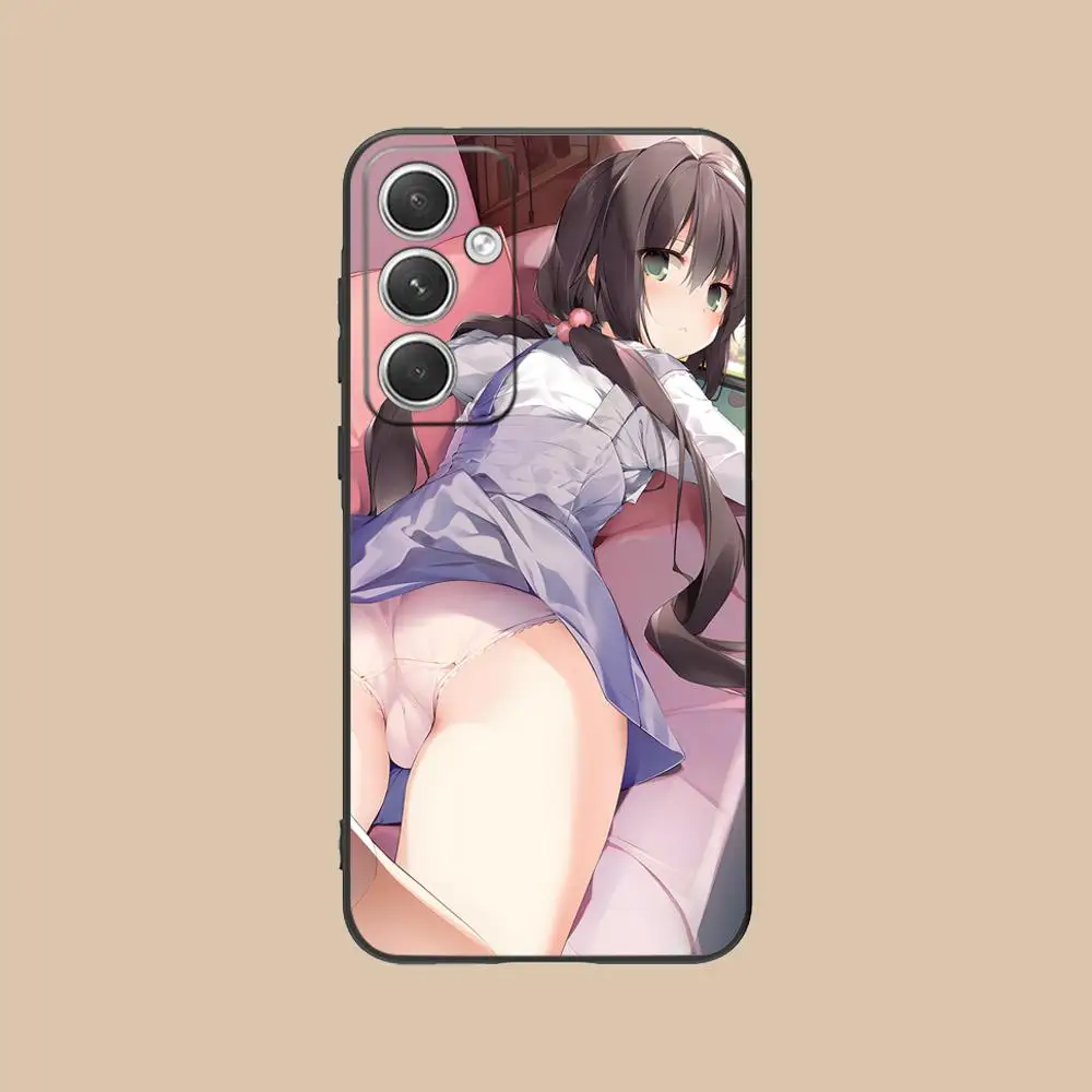 هنتاي الوركين أنيمي قضية الهاتف لسامسونج غالاكسي S25 S24 S23 S22 S21 S20 S10 S9 زائد FE الترا لايت الأسود الهواتف المحمولة الفاخرة