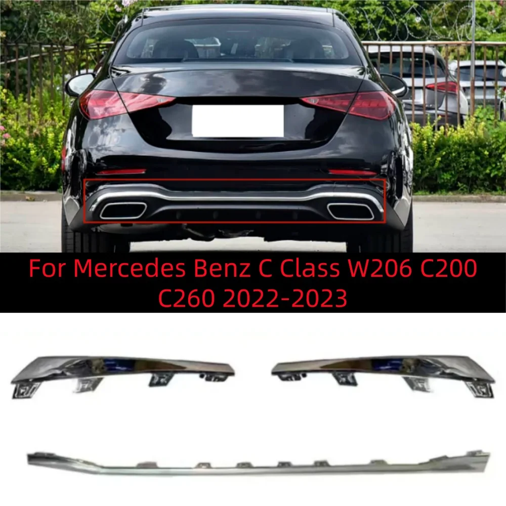 

Rear bumper chrome decorative strip For Mercedes Benz C Class W206 C200 C260 2022 2023