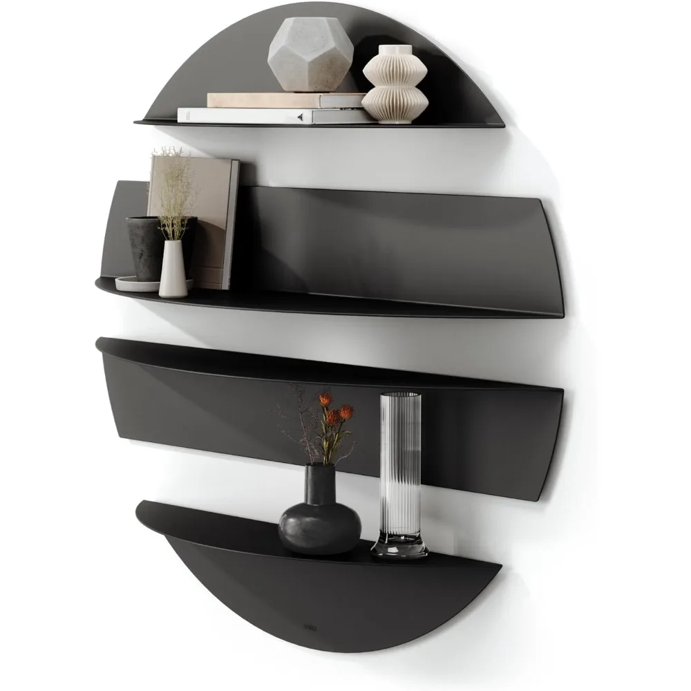 

Bookcas, Sturdy Decorative Metal Floating Bookshelf for Bedroom Living Room, Home Furniture, Bookcases