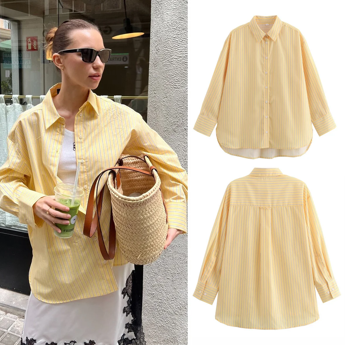 

2025 Y2K Korean Style Loose Button-Up Blouse – Long Sleeve Casual Shirt for Women Streetwear & Office Versatile