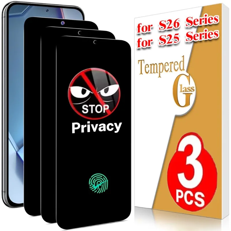 

1/2/3PCS Privacy Tempered Glass for Samsung Galaxy S26 S25 Ultra S26+ Plus Anti-spy Screen Protector S25Plus Protector Glass