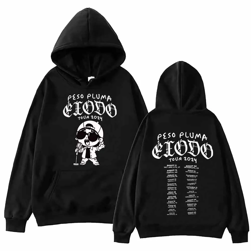 

Peso Pluma Exodo Tour 2024 Hoodie Harajuku Hip Hop Pullover Tops Popular Music Sweatshirt Fans Gift