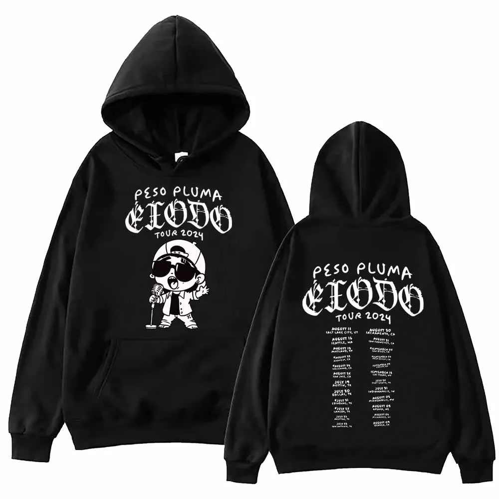 Peso Pluma exodo 2024ทัวร์เสื้อมีฮู้ดฮาราจูกุเสื้อสวมหัวฮิปฮอปยอดนิยมของขวัญแฟนๆ