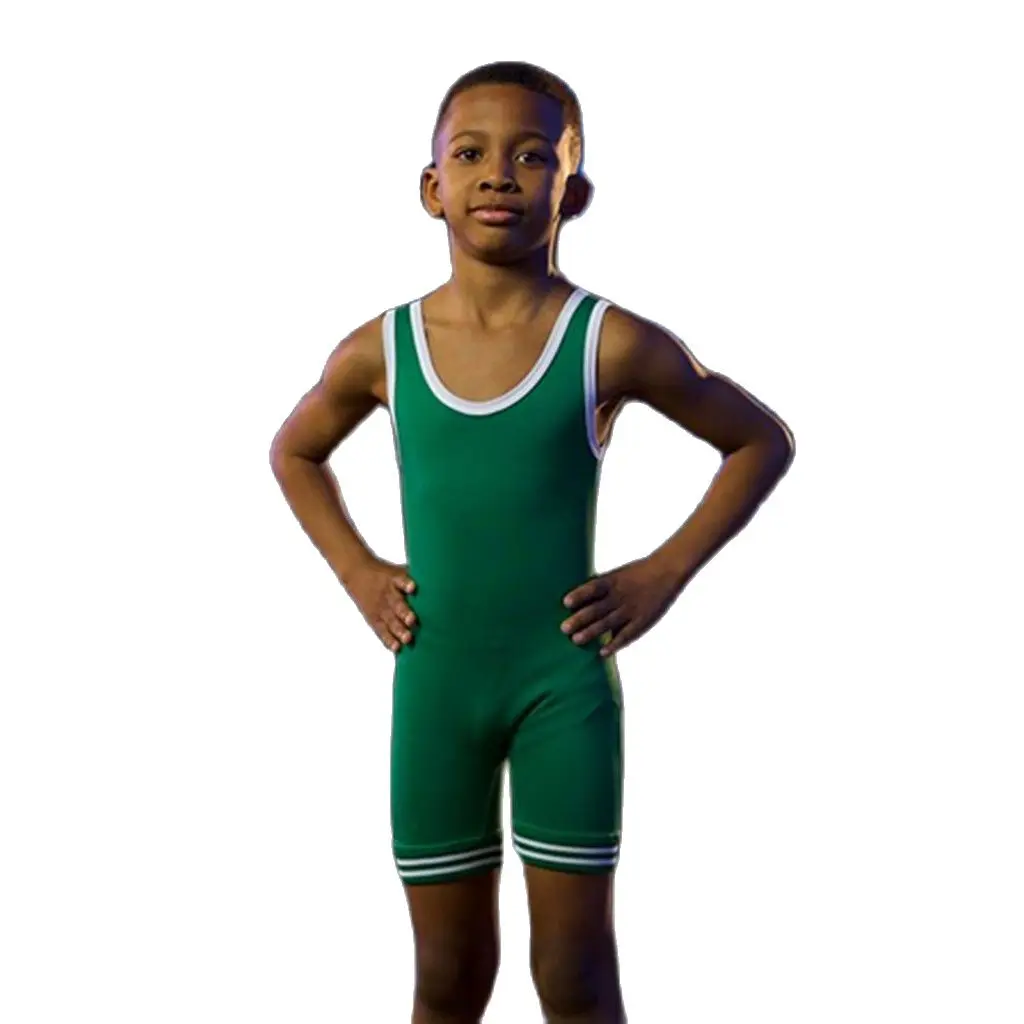 Boys Wrestling Singlets Suit Children Rash Guard One-Piece Wrestling Clothing Quick Dry Boxing Powerlifting Gym Run Sportwear