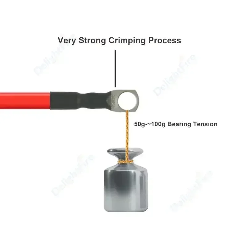 Battery Connection Cable With M6 M8 M10 Lug Ring Terminals For Solar Panel Inverter Car Automotive Motorcycle RV Marine Boat UPS