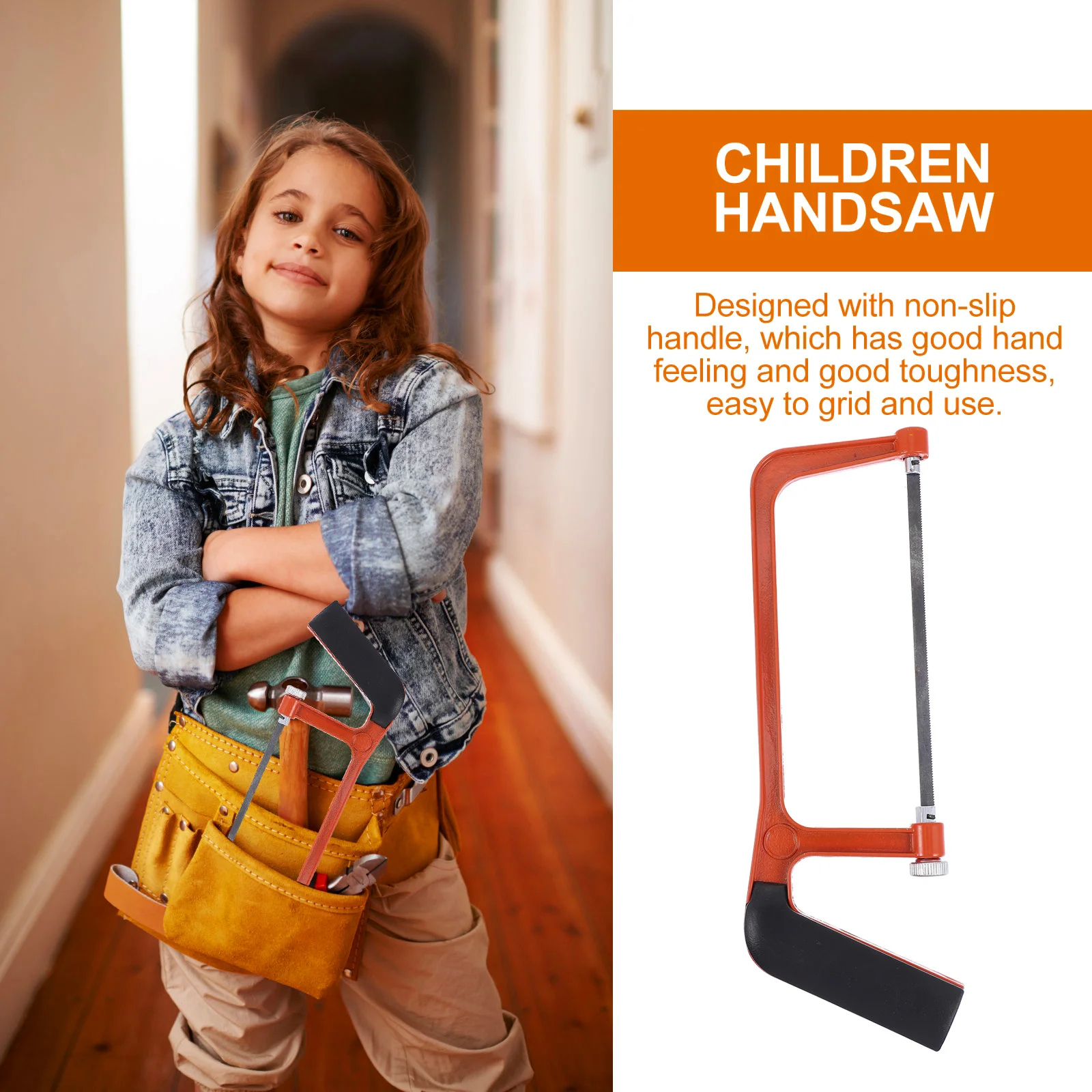 1Set Mini-ijzerzaag met antisliphandgreep DIY Houtbewerking Handzaag Stevige structuur Snel snijden Tuinreparatietool voor kinderen en