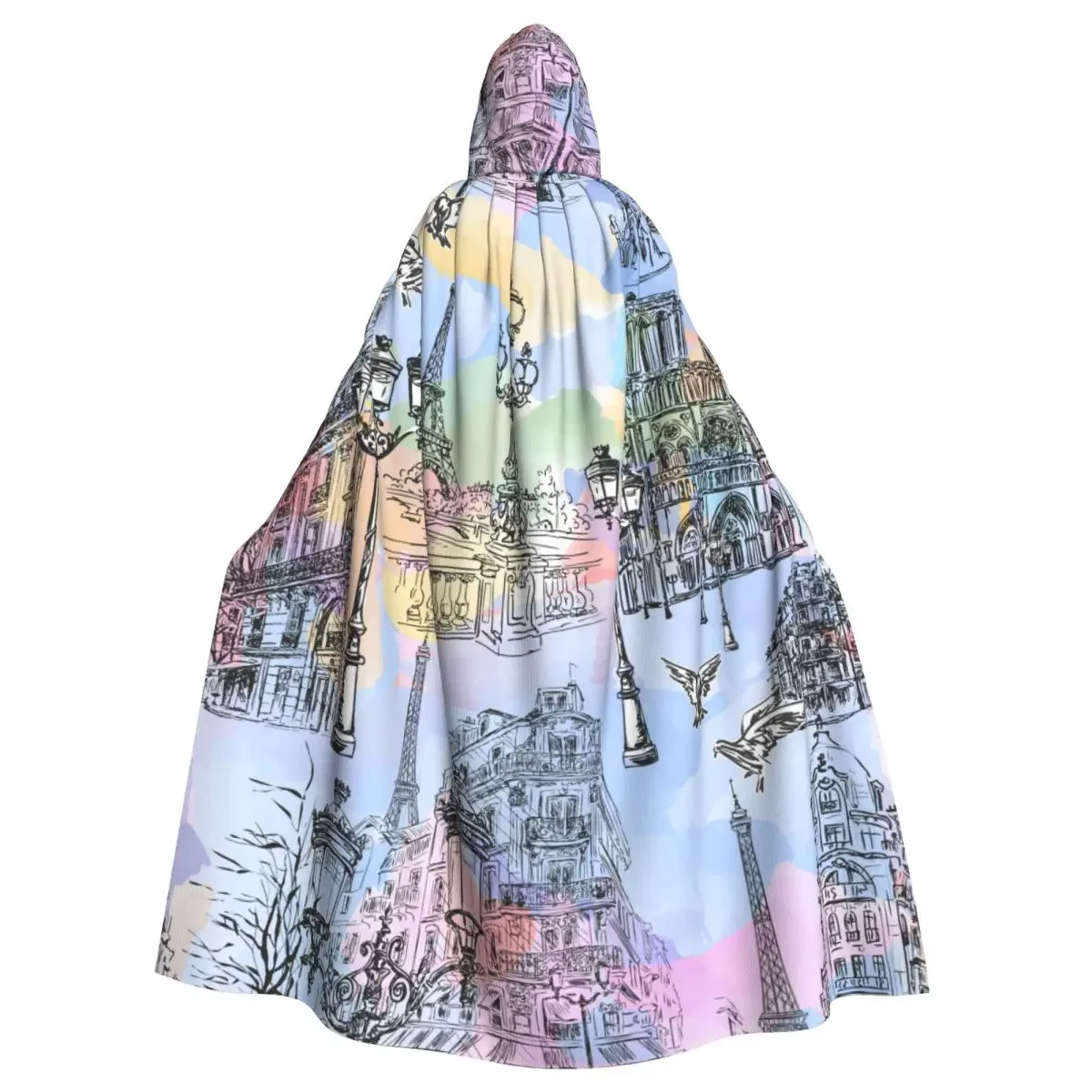 

Paris Adult Cloak Cape Hooded Medieval Costume Witch Wicca Elf Purim Carnival Party