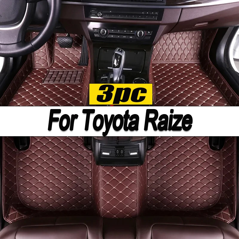 Custom Automotive Car Floor Mats For Toyota Raize 2019 2020 2021 2022 Auto Luxury Leather Men Women Car Mats Full Coverage