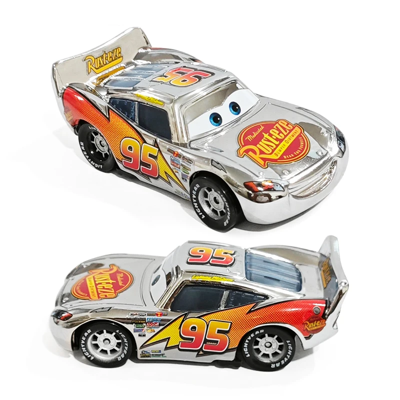 Disney-coches Pixar Cars 2 para niños, modelo de coche de aleación de Metal, Lightning McQueen Mater Sheriff, vehículos de juguete de Metal, juguetes de regalo para niños, 1:55
