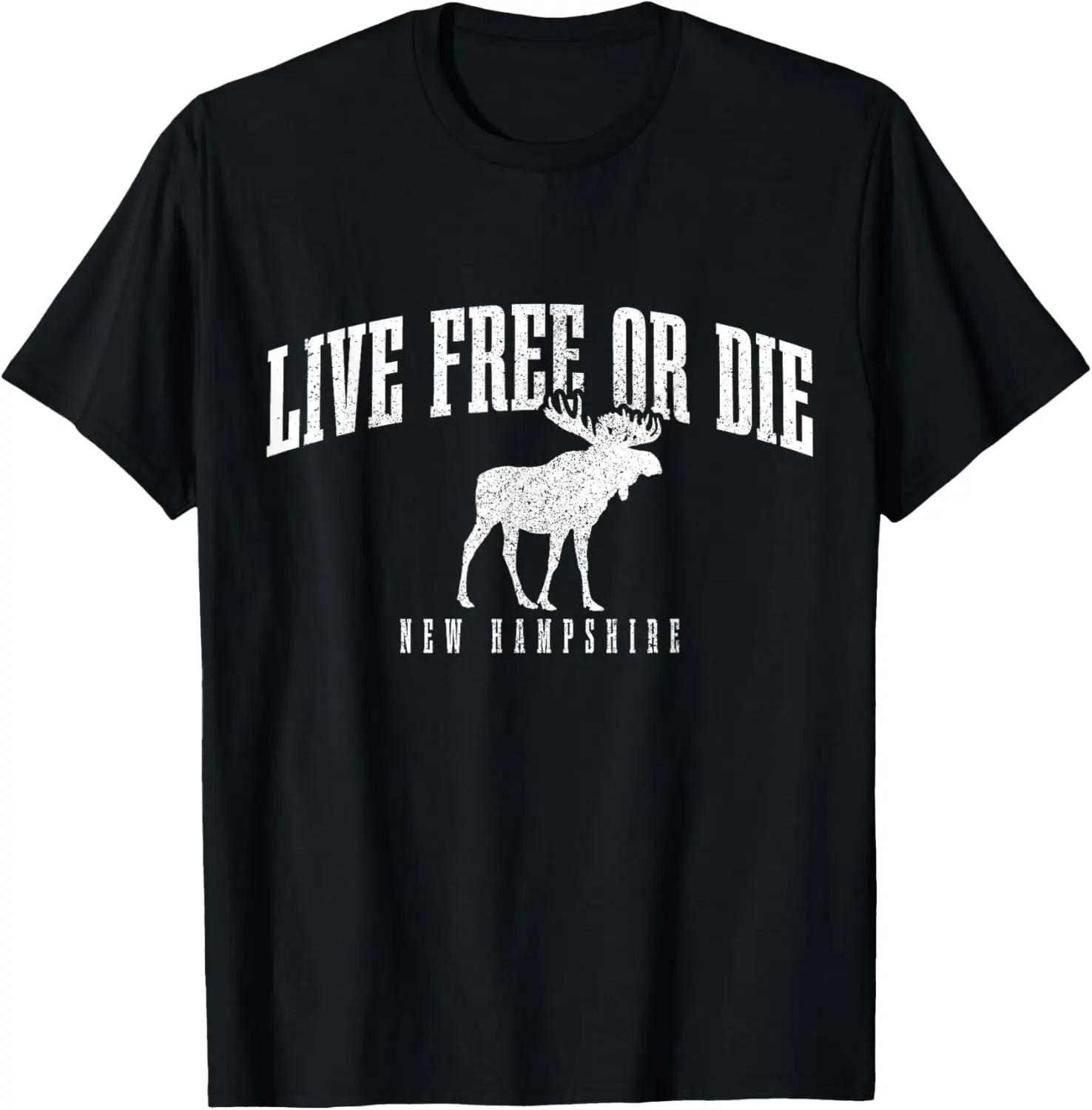 

New Hampshire Live Free Or Die Pride Moose Vintage T-Shirt,100% cotton