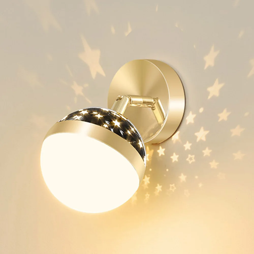 LED Indoor Wall Light, Moon and Stars Wall Lamp for Bedroom, with 3 Color Temperatures, for Living Room, Bedroom, Hallway