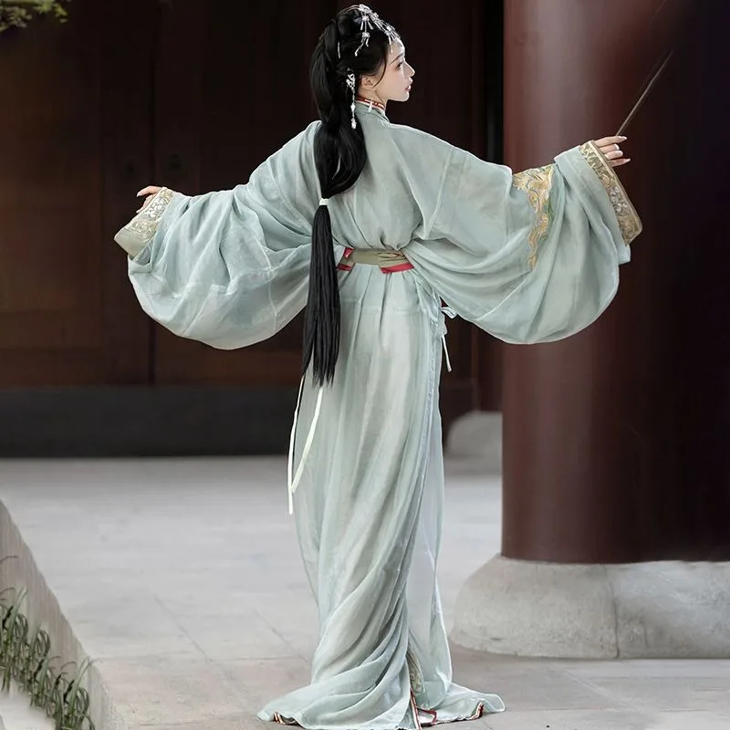 Restored Mashan Chu Tomb Warring States Robe Trailing Straight Train Chinese Style Daily Spring and Summer