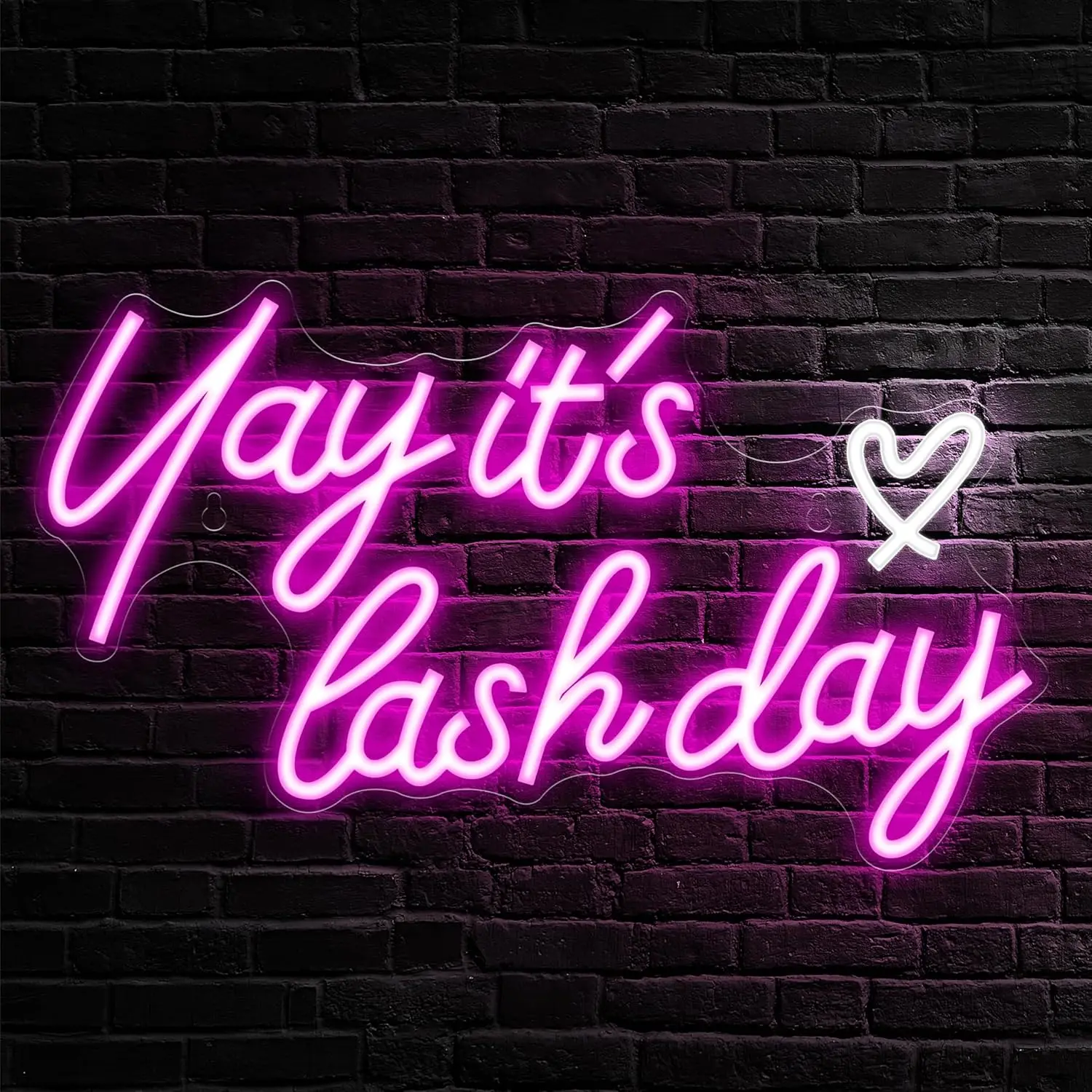 

Yay It's Lash Day Neon Sign - Lash Neon Sign for Lash Room Decor | Lash LED Light for Lash Salon Beauty Room Christmas Birthday