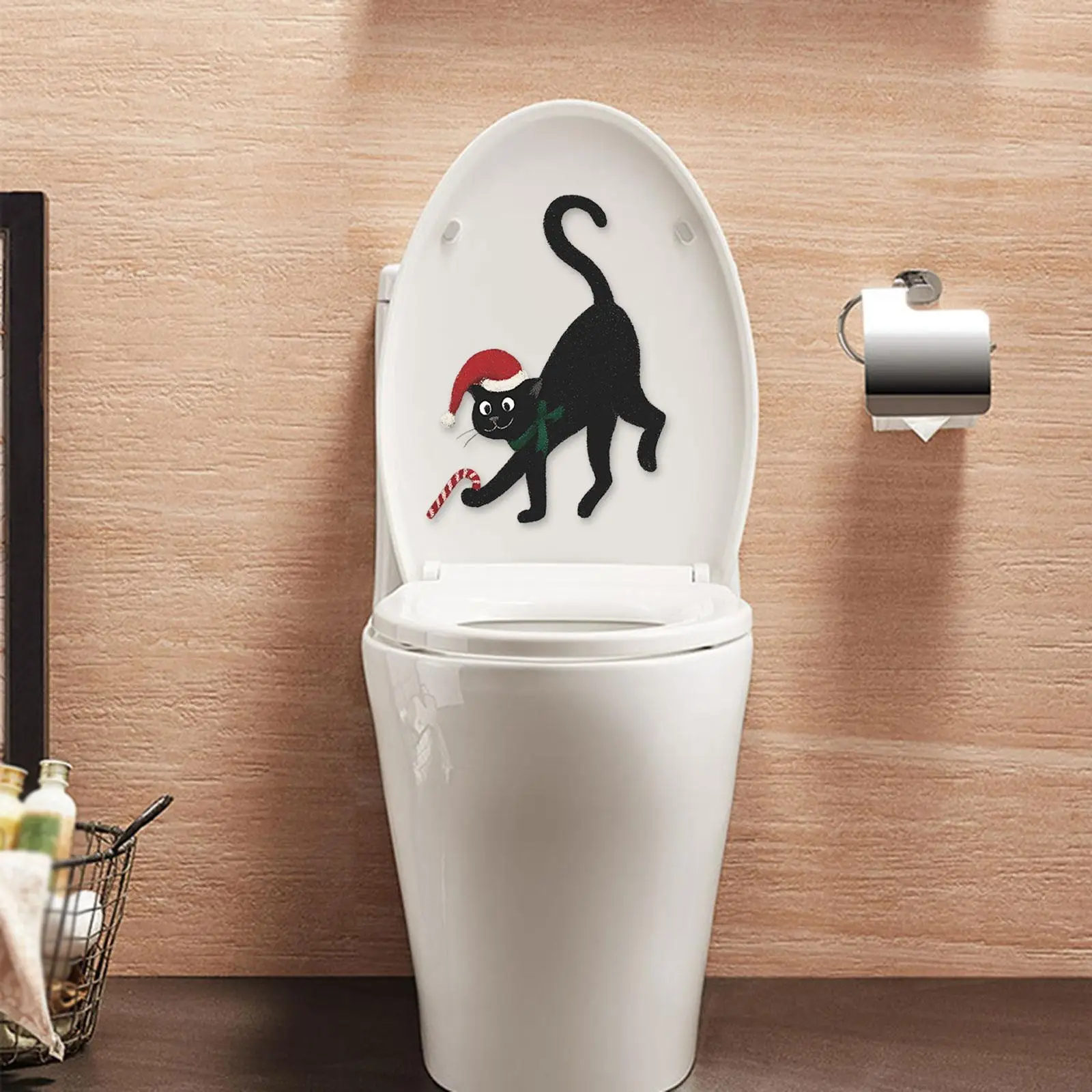 Black Cat Wall Sticker Xmas Wall Decor Removable Decorative Backdrop Wallpaper