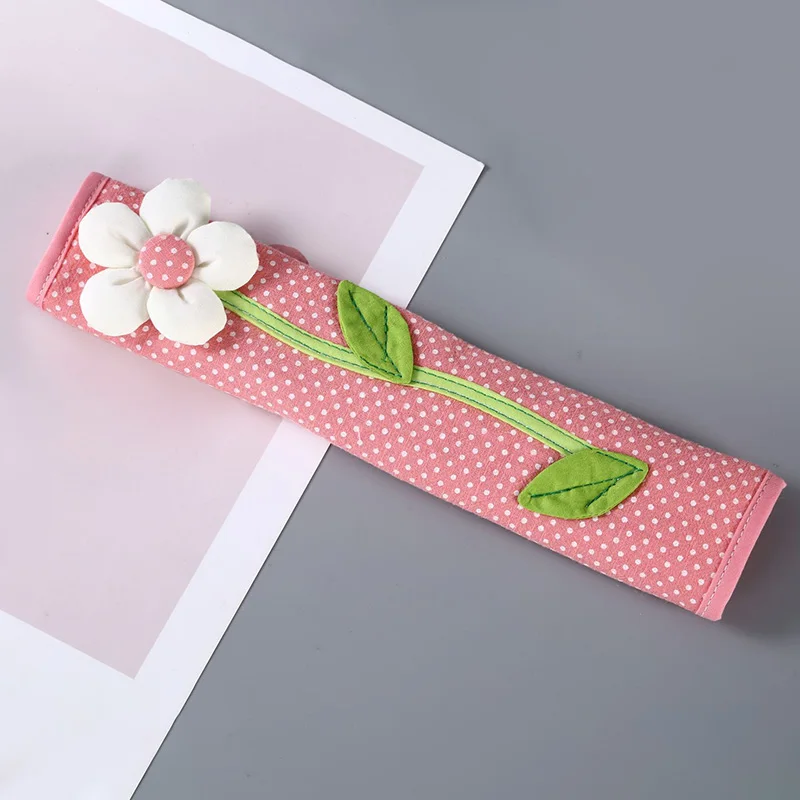 Cubierta de manija de refrigerador con estampado de lunares de flores 3D, manija de refrigerador de doble puerta, cubierta antifrío, decoración de cocina del hogar, 1PC