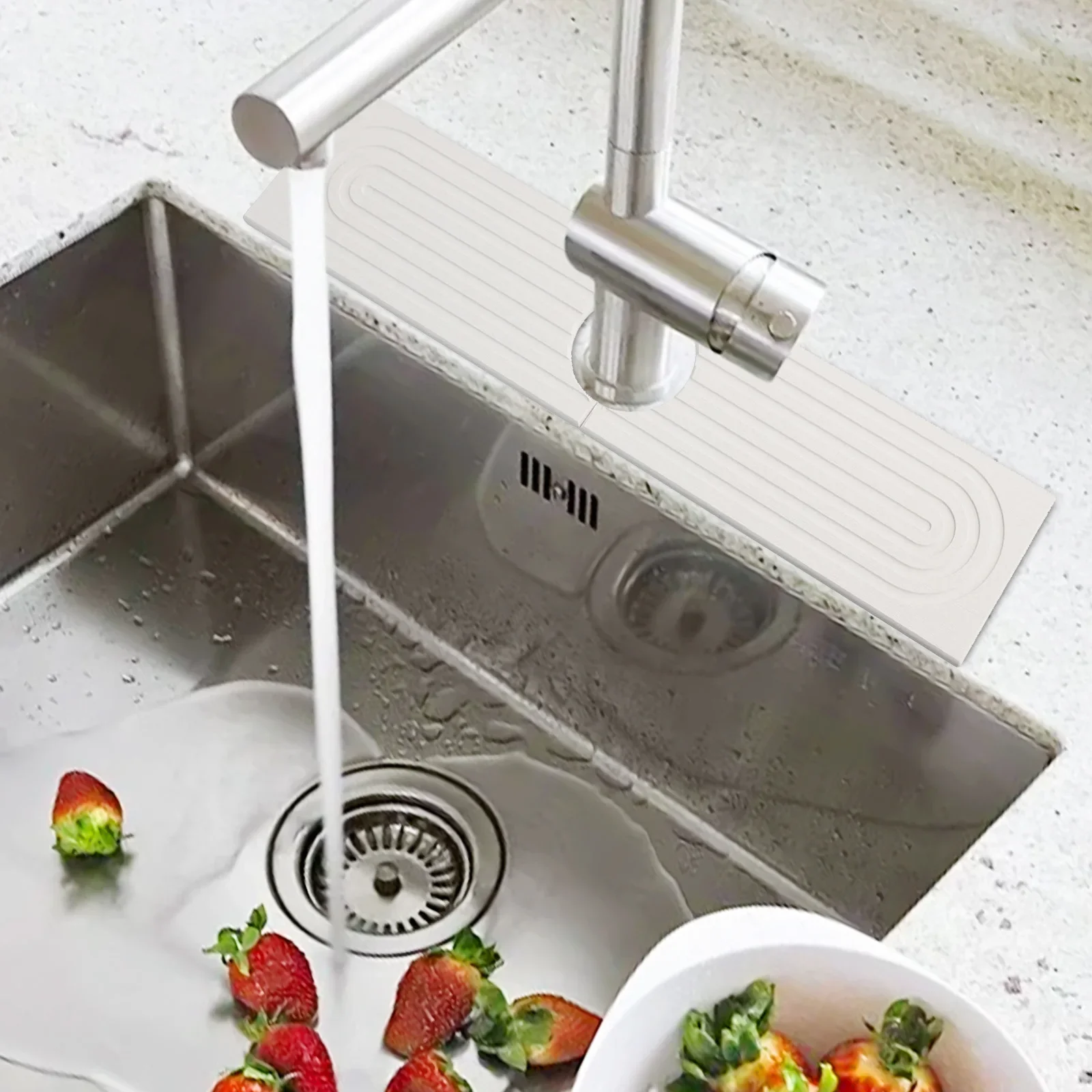 

Bathroom Splash Guard Diatomite Drying Tray Modern Minimalist Style Natural Diatomaceous Earth Diatomite Drying Mat