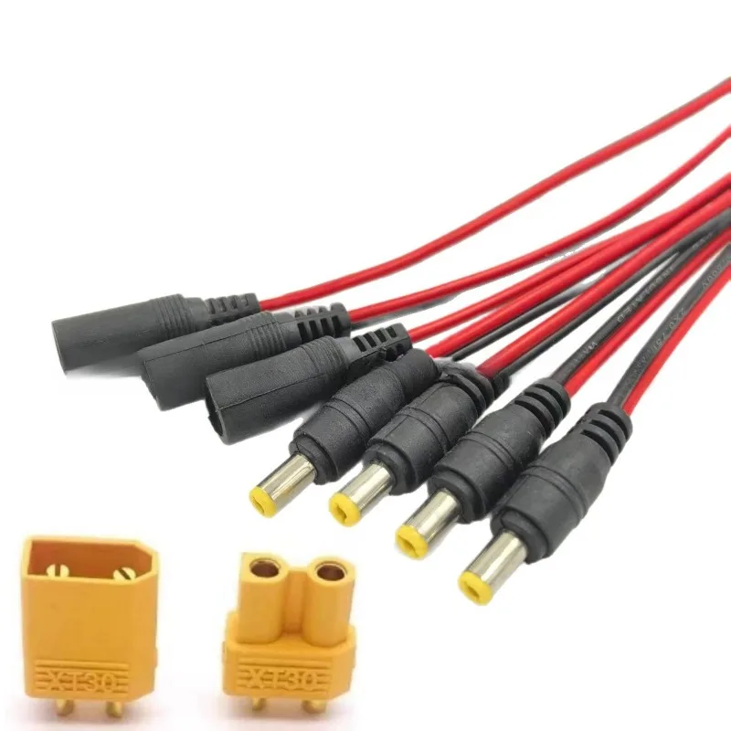 14AWG XT30 Male & Female Connector To DC5521 5525mm Male Power Cable Heavy Gauge Wire For Outdoor FPV Drone Goggles Power Supply