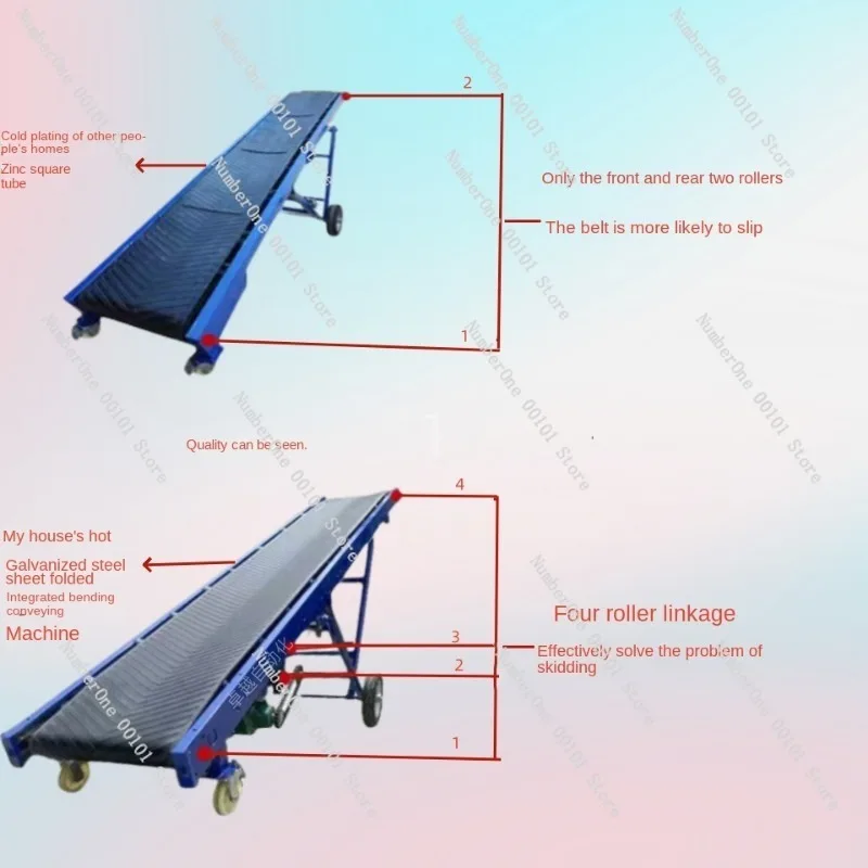 Lengthened Conveyor Belt Climbing Unloading Moving Lifting