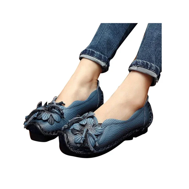 BEYARNE  Plus Size(34-43) Loafers Comfortable Women Genuine Leather Flat Shoes Woman Casual Nurse Work Shoes Women Flats