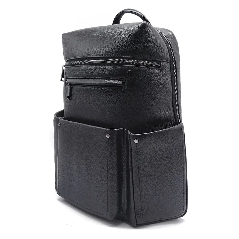 New Fashion Brand Natural Cowskin Genuine Leather Men's Backpack Large Capacity Shoolbag Boy Laptop Backpack Computer Bag 2022