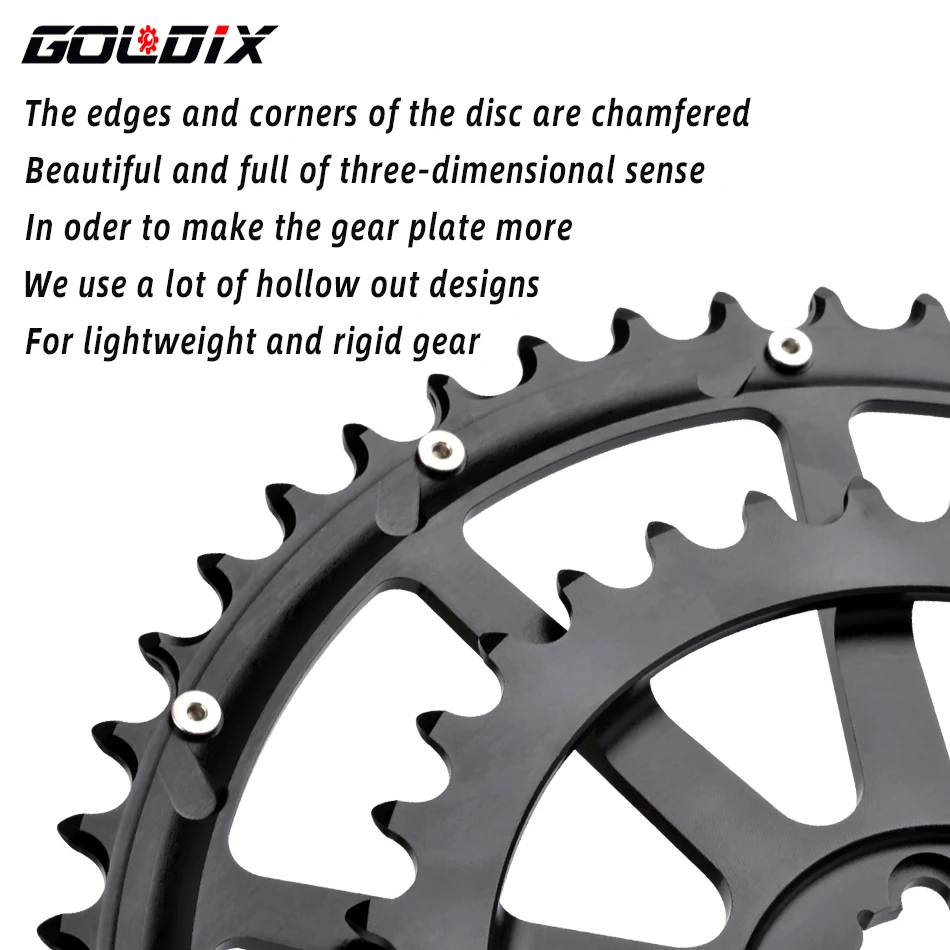 GOLDIX 22/20 Speed Double Chainring 50-34T 52-36T 53-39T Direct Mount Chainwheel for 20/22 Speed Road Bike Crank