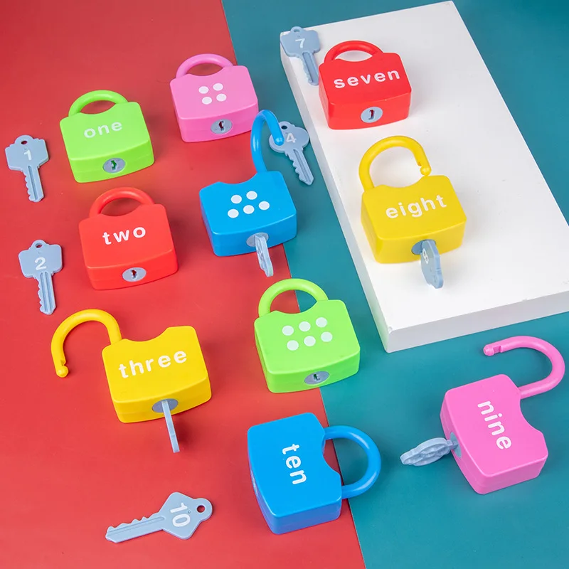 Number Alphabet Matching Learning Locks with Key Unlocking Game Montessori Educational Toy Animal Locks Sensory Toys for Kids