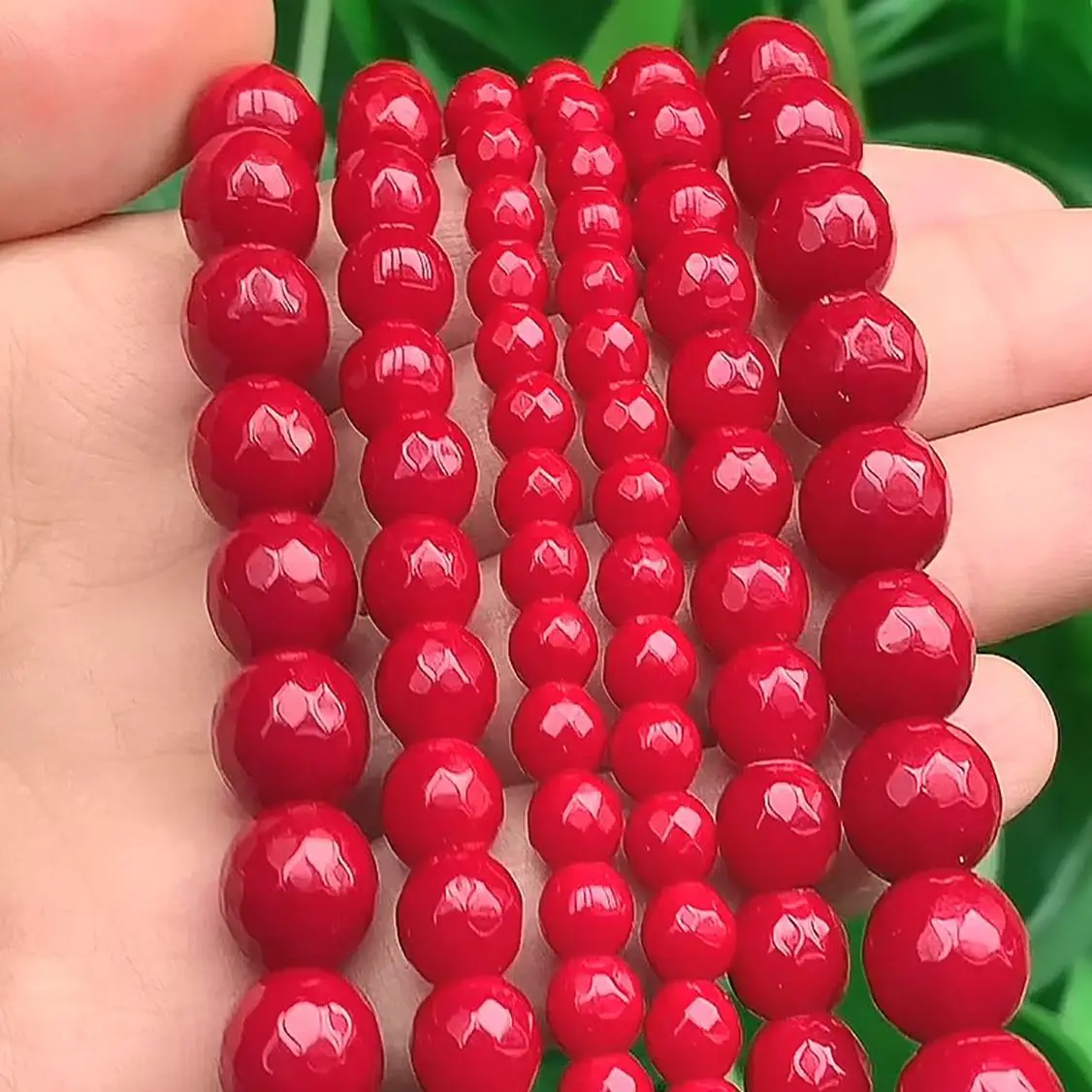 Natural Red Chalcedony Jades Stone Beads Faceted Loose Spacer Beads For Jewelry Making 6/8/10mm DIY Needlework Bracelets 15inch