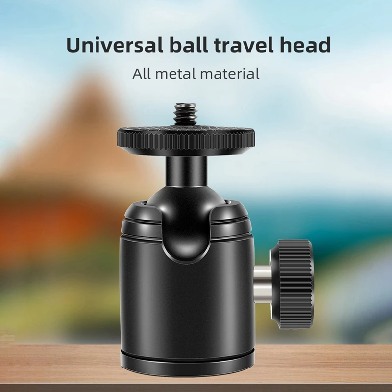 สุดยอดดีลอะลูมินัมอัลลอยมินิหัวทรงกลมหมุนได้สะดวก360องศาขาตั้งกล้องวิดีโอพาโนรามาหัวอุปกรณ์การถ่ายภาพ