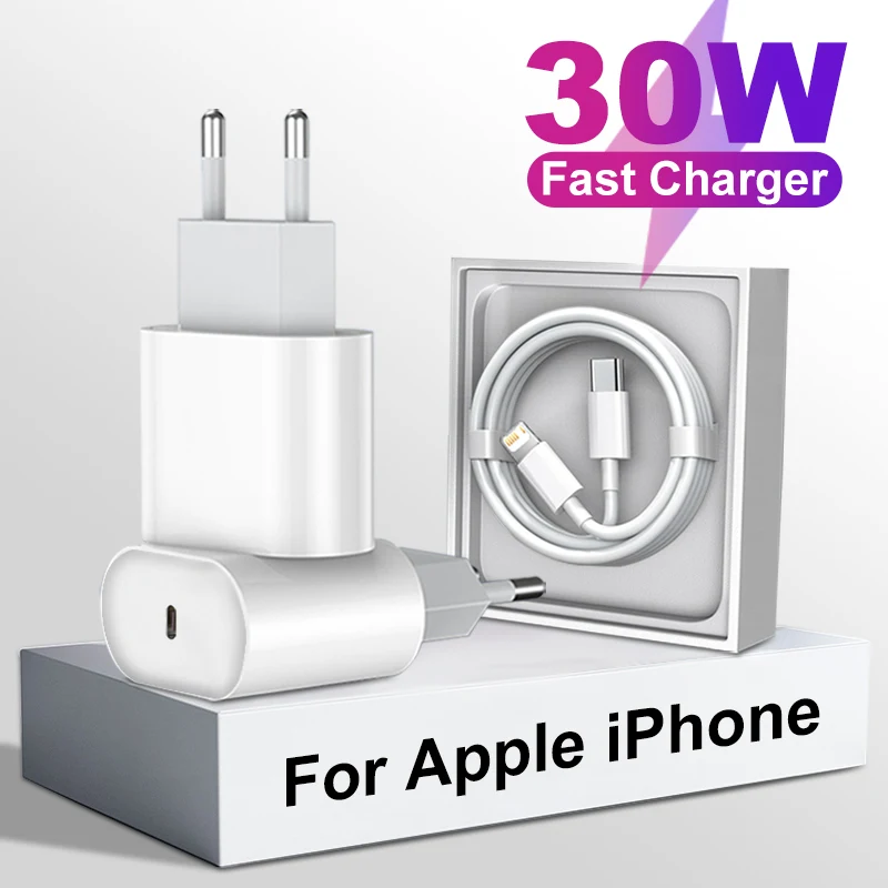 30W PD3.0 Fast Charging For iPhone Apple 14 13 12 11 Pro Max mini Quick Charger XS XR 7 8 Plus SE 2020 USB-C Phone Quick Charge