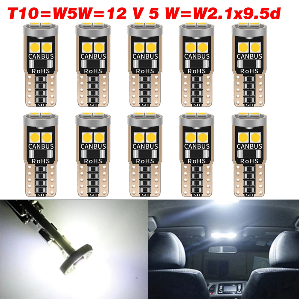 10Pcs W5W T10 Led B…