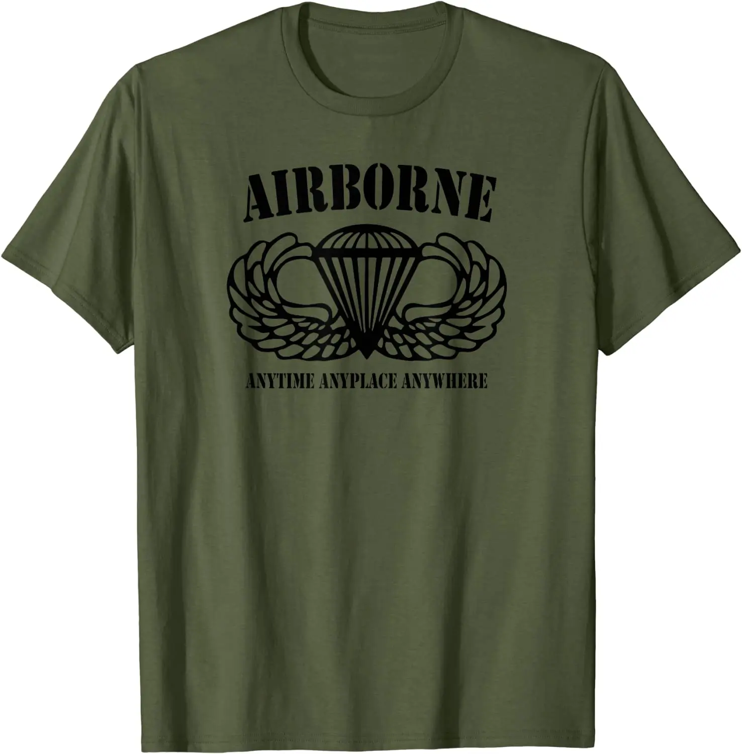 Airborne Paratrooper Black Jump Wings Airborne Tab Men T-Shirt Short Sleeve Casual Cotton O-Neck Summer Men T Shirt