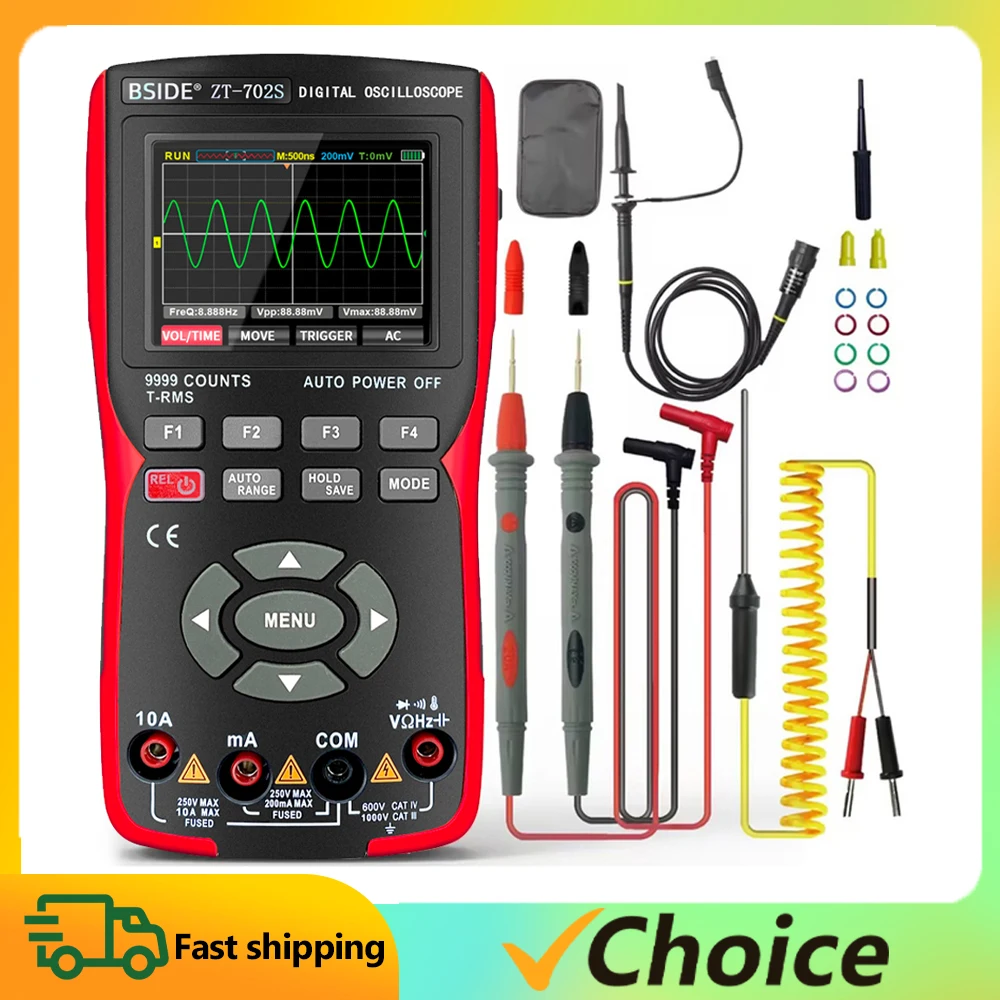 2in1 Digital Oscilloscope Multimeter True RMS 2.8inch IPS Color Display Multimetro with Voltage Current Measurement Function