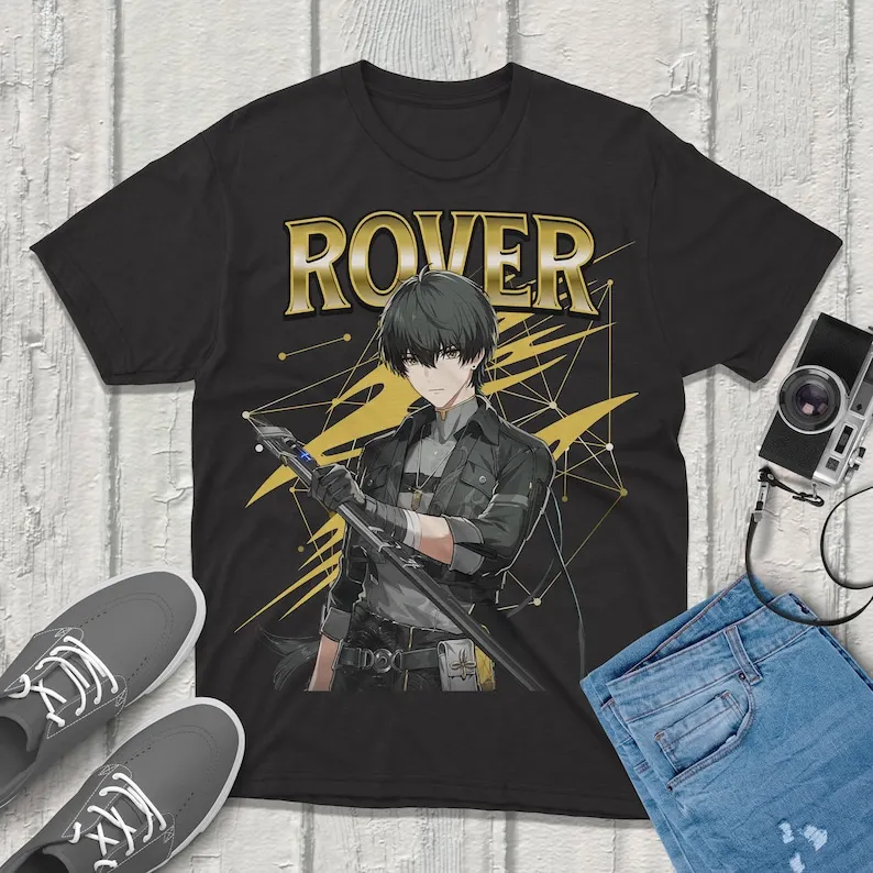 Rover Wuthering Waves Shirt Vintage Streetwear Unique Artistic Design Featuring Your Favorite Characters! Perfect for Gamers