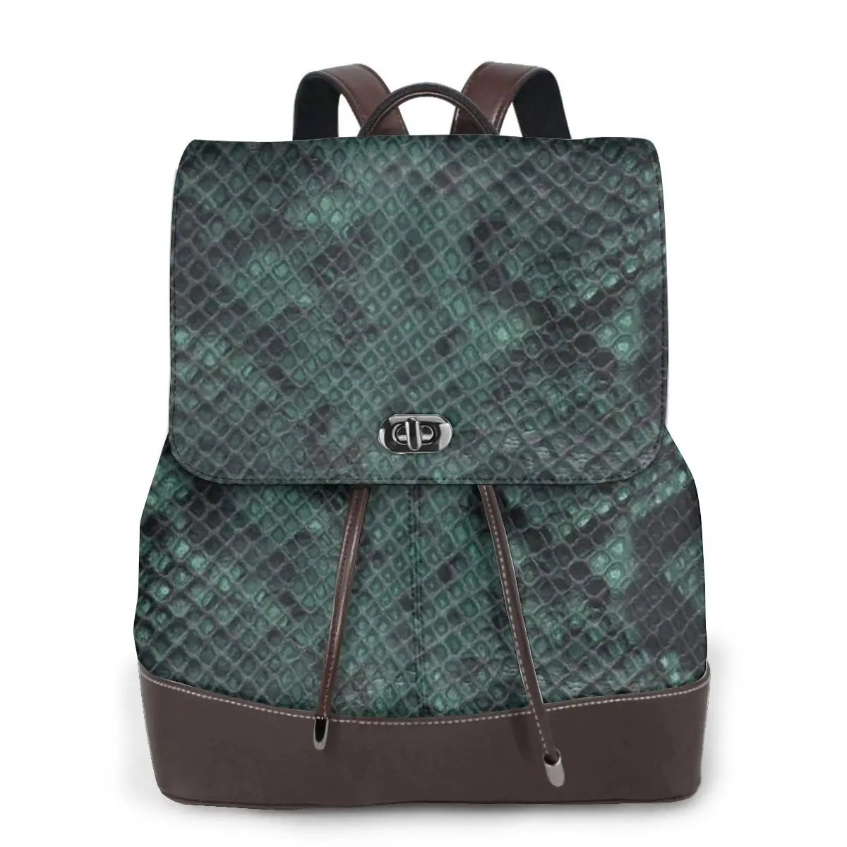 Snake Skin Reptile Bookbag School Student Bags Hiking Travel Daypack for Women Fashion Derma Backpack