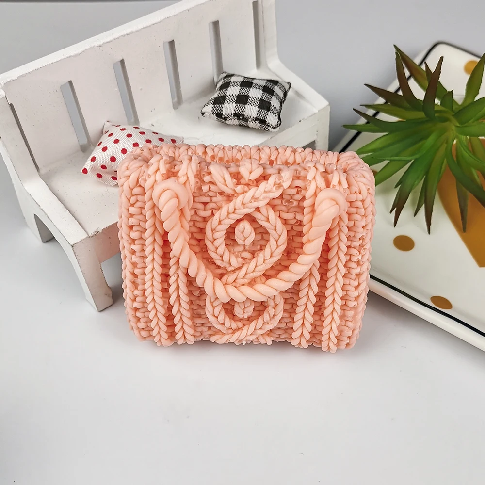 

Knitted Woolen Bag Molds Knitting Wool Bags Mold Soap Molds Handmade Mould Silicone Fondant Soap Clay Resin Candle Mould