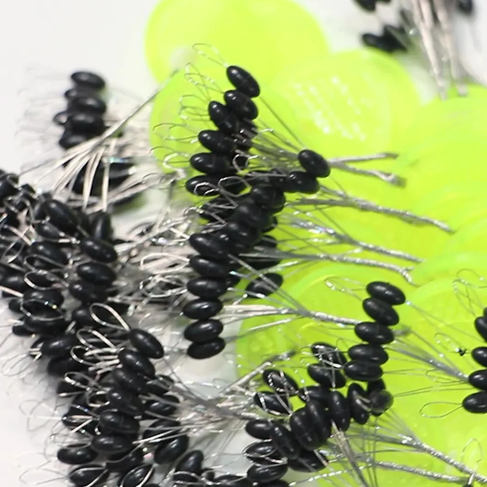 30/60 stücke 5/10 Gruppe Gummi Space Bean Meer Karpfen Fliegen Angeln Schwarz Gummi Oval Stopper Raum Bean angeln Float Angeln Bobber Werkzeug – Detail 6