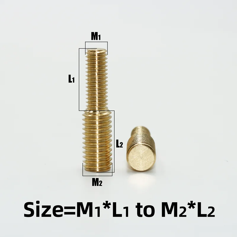 10x Brass Reducing Screw Thread Adapter Male to Male Copper Bolt M3 M4 M5 M6 M8 M10 M12 Double Head Transfer Screw for Camera