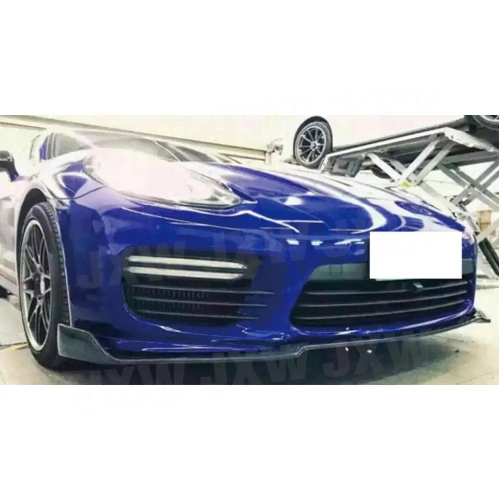 Spoiler Bibir Bumper Depan Serat Karbon JXWANCF Untuk Porsche Panamera GTS Turbo S Hatchback 4-Pintu 2014-2017 FRP Head Chin LipGuard