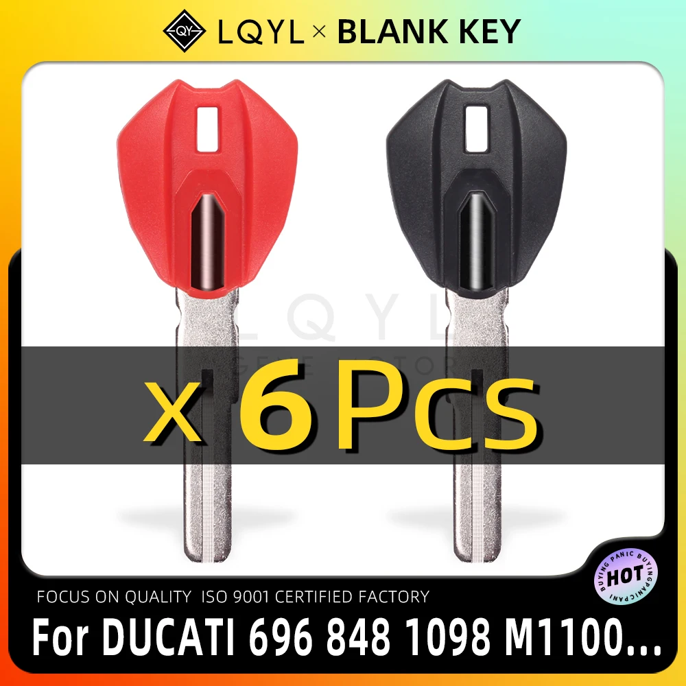 

6Pcs Blank Key Motorcycle Replace Uncut Keys For DUCATI MONSTER 696 796 M1100S M1200S 821 848 1098 1199 1299 M1100 659 656 795