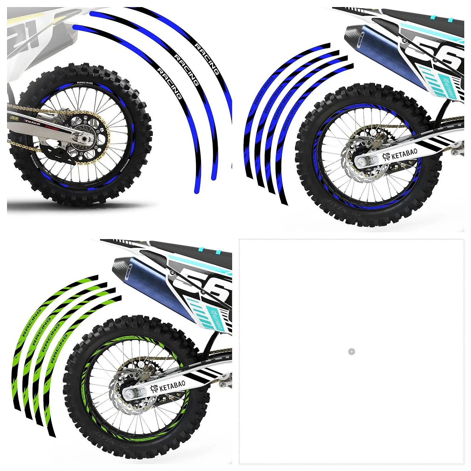 21 19 Front Rear Wheel Rim Decal Sticker For Kawasaki KX125 KX250 KX250F KX450 KX450F
