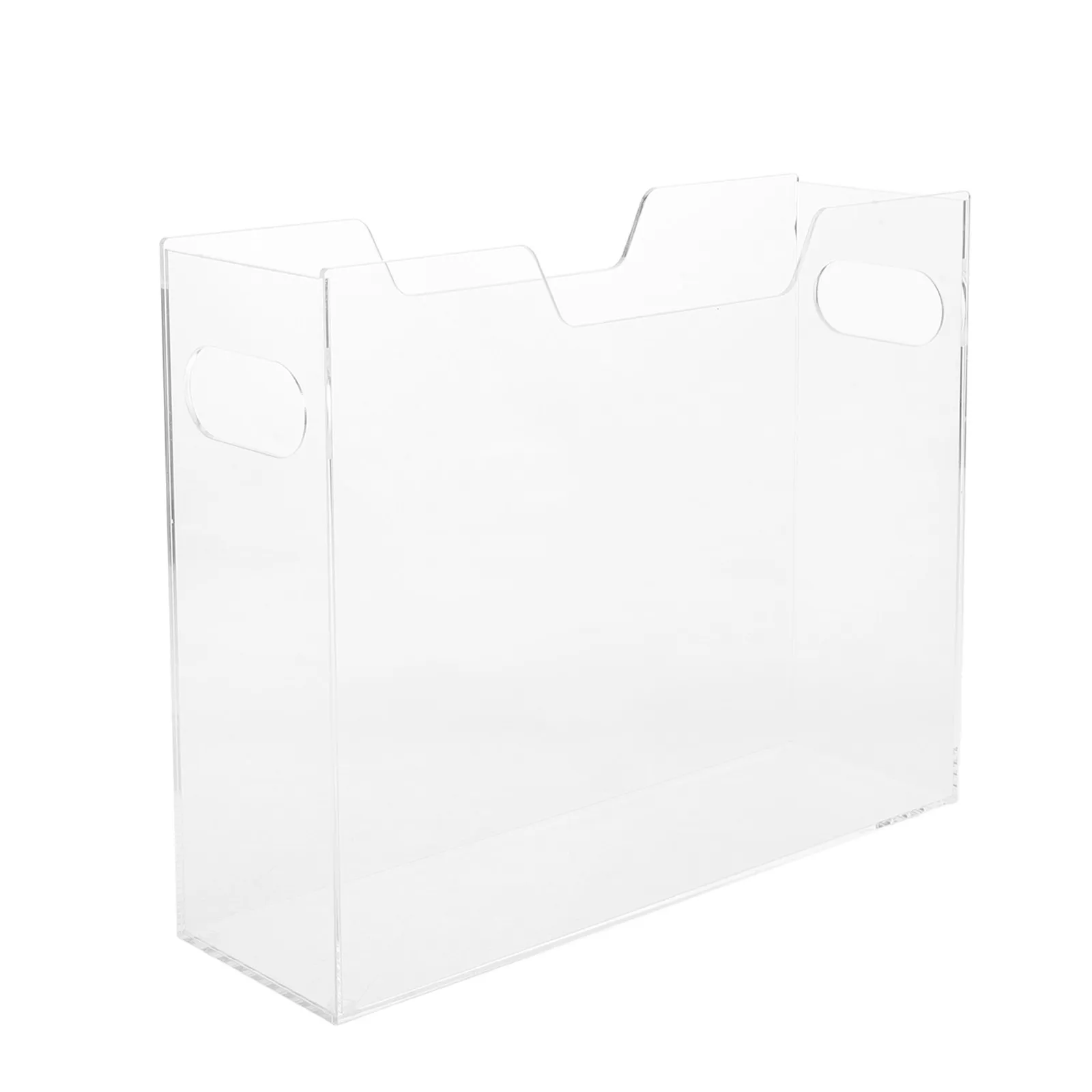 Transparent Acrylic File Folder Organizer for Desk Desktop Document Holder with Sturdy Handles Efficient Storage Modern Office