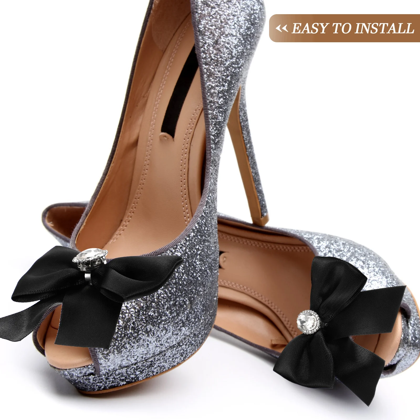 

2Pcs Rhinestone Shoe Clips Bowknot Buckles Wedding Bridal Shoes Decoration High Heel Flat Shoe Accessories Wedding Shoes Buckle