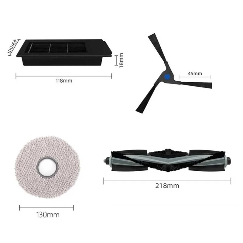 A01V-For Ecovacs X2 Omni / X2 Pro / X2 مرفق غطاء فرشاة الجانب الرئيسي فلتر Hepa ممسحة الملابس كيس لجميع الغبار ملحق