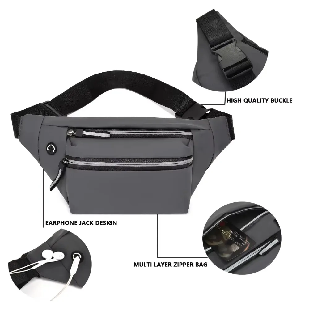 Nowa, prosta nerka męska na rok 2025, codzienna, o dużej pojemności, do noszenia na skos, na telefon komórkowy, wielofunkcyjna, biznesowa portmonetka na monety.