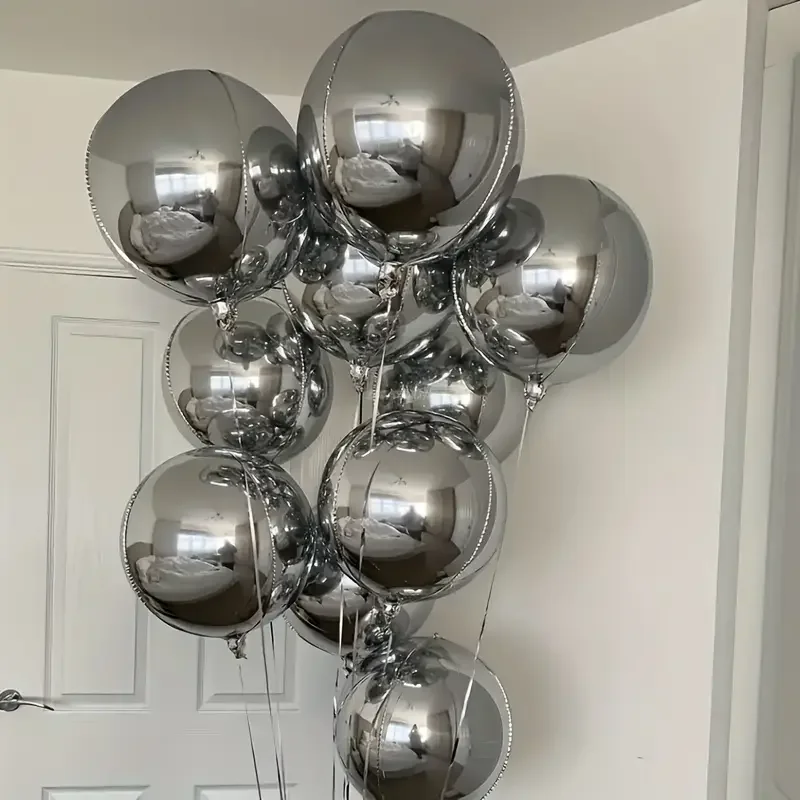 10-70 Zoll Gold 4D Runder Folienballon Riesige 4D Rot Silberfolie Helium Luftballons für Geburtstagsfeier Hochzeit Babyparty Deocr Gl – Detail 8