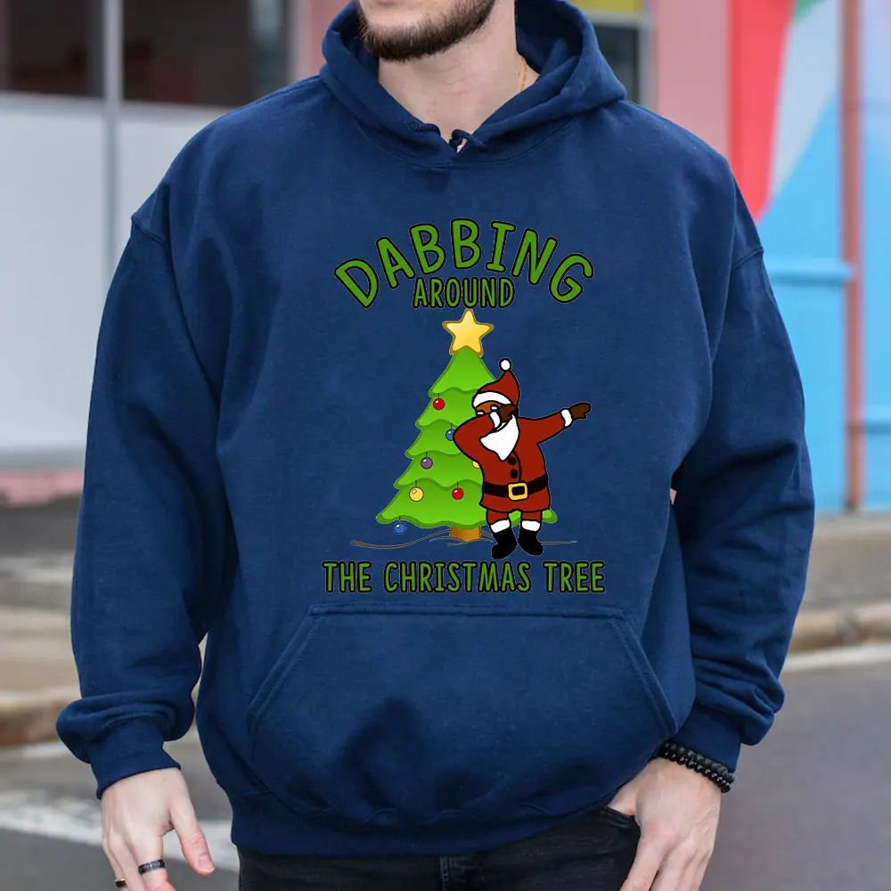 Men's Set Tracksuits DABBING AROUND THE CHRISTMAS TREE Funny Ugly Christmas Hoodie Men Xmas Pullover Hoodie Autumn New Products